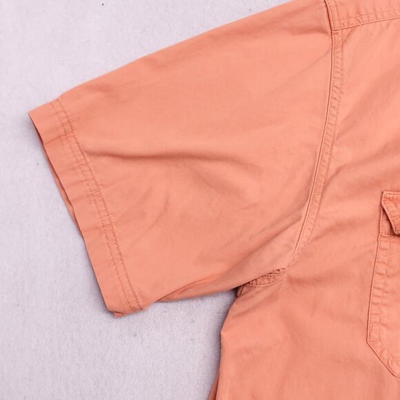 Magellan Casual Short Sleeve Button Up Shirt Mens Size Large L Orange - Picture 4 of 10